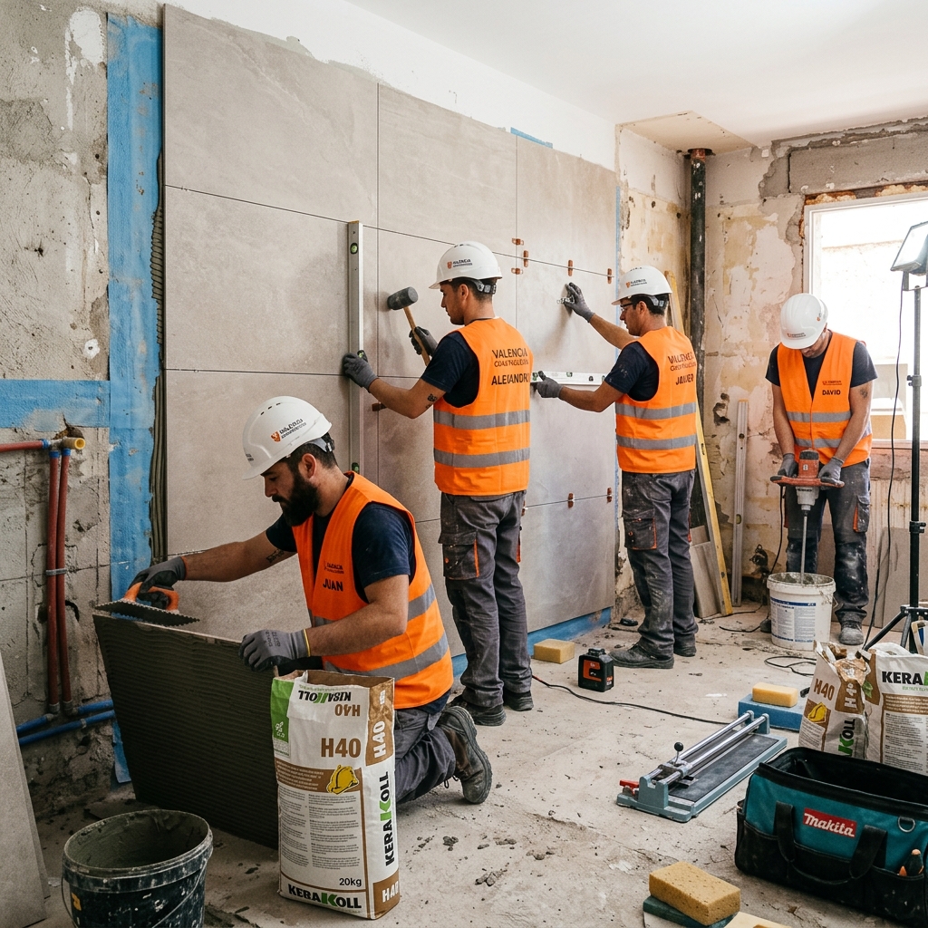 Equipo profesional de empresa de reformas de baños en Valencia